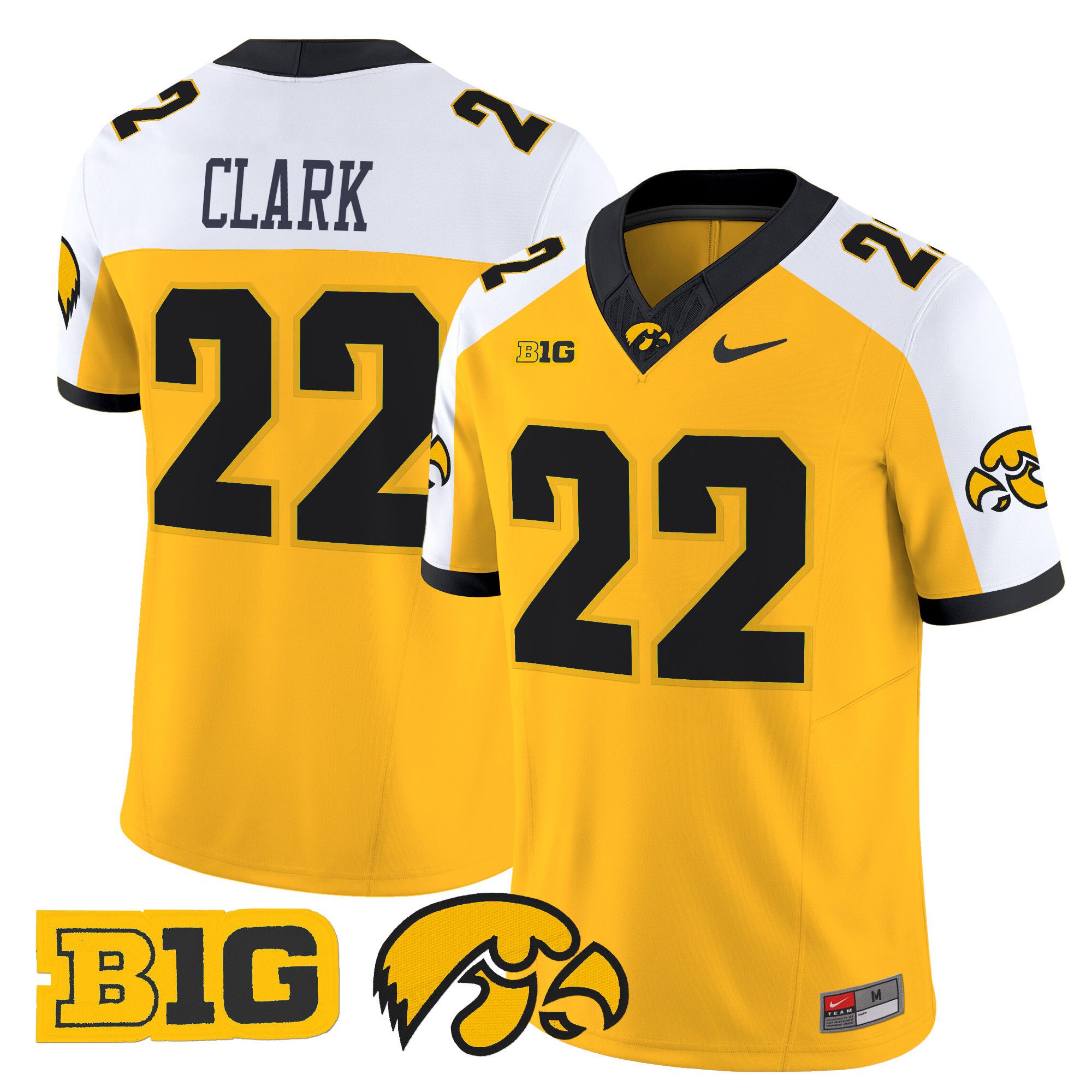 Men Iowa Hawkeyes #22 Clark Yellow Nike 2024 Vapor Limited NCAA Jersey->ncaa teams->NCAA Jersey